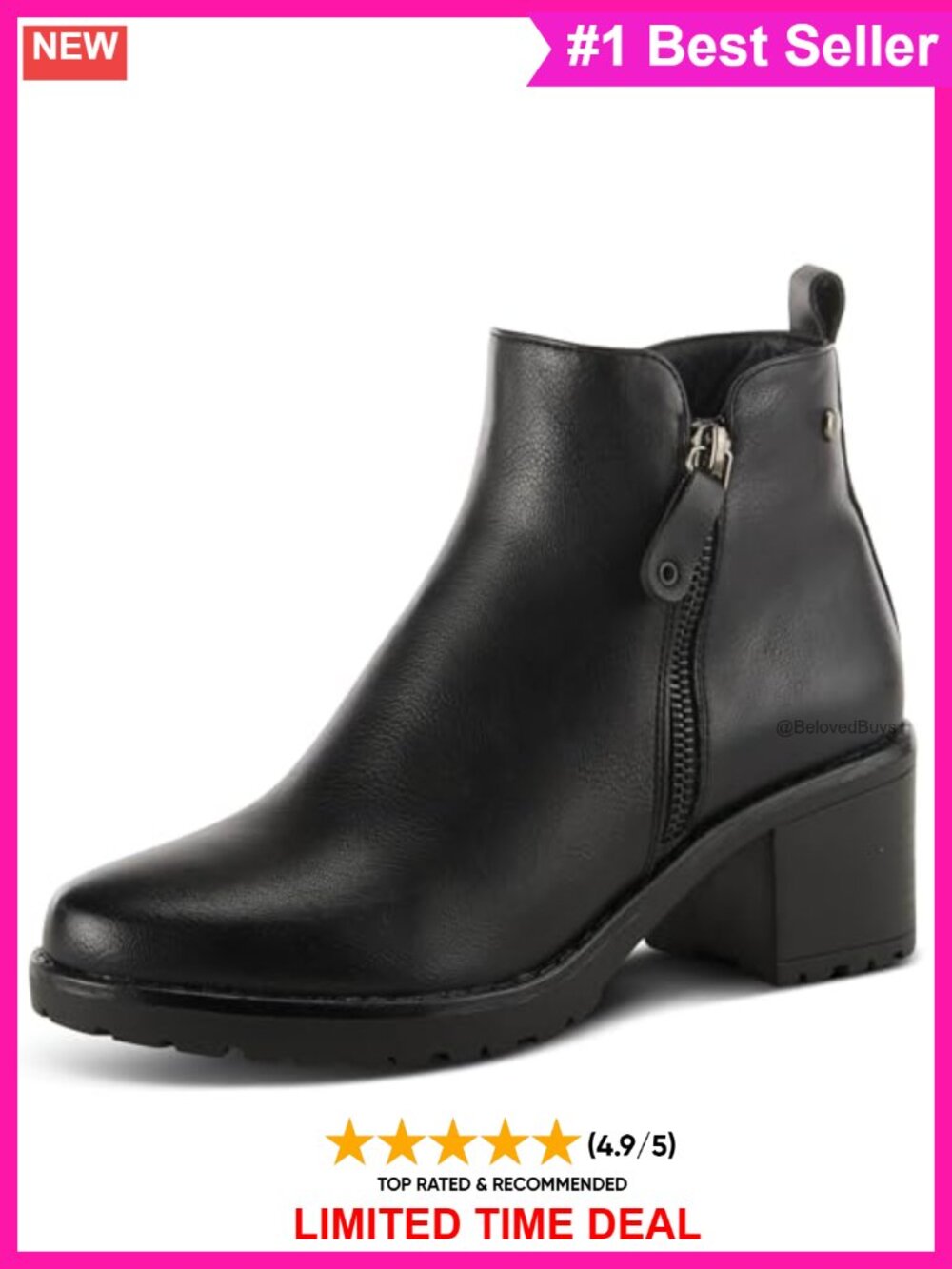 PATRIZIA Irie Almond Toe Burnished Ankle High Boots Women's Faux Fur Lined Zip